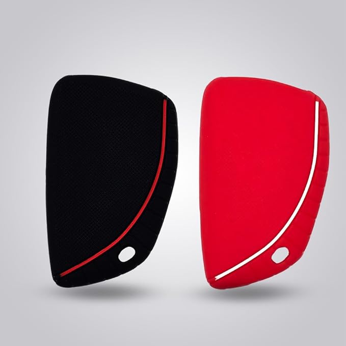 Autobase Silicone Key Fob Cover for 2022 2023 2024 2025 2026 Equinox Silverado 1500 GMC Sierra 1500 | 2024 2025 2026 Silverado Sierra 2500HD 3500HD | 2-Pack in Black & Red