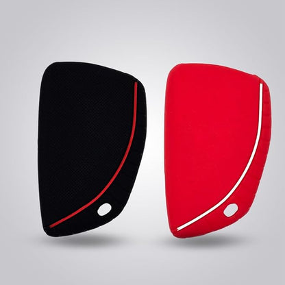 Autobase Silicone Key Fob Cover for 2022 2023 2024 2025 2026 Equinox Silverado 1500 GMC Sierra 1500 | 2024 2025 2026 Silverado Sierra 2500HD 3500HD | 2-Pack in Black & Red