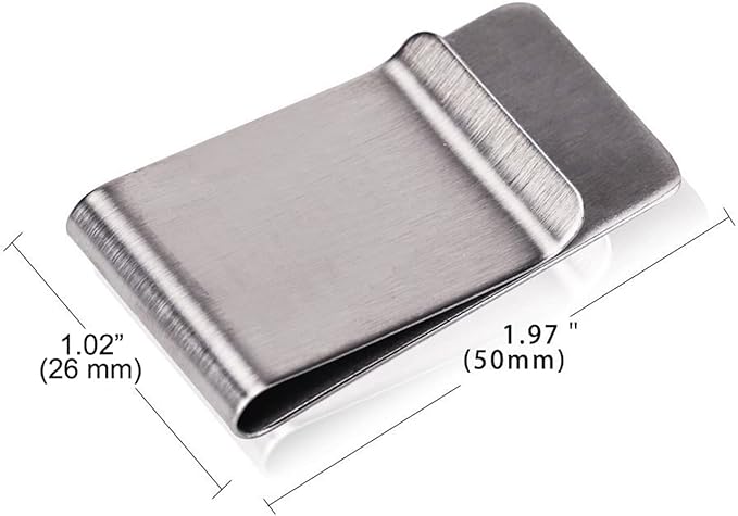 WAFJAMF Small Men's Slim Money Clip Stainless Steel Credit Business Card Holder Pocket Cash Wallet