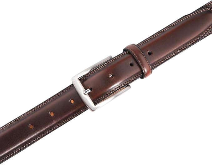 Mens Genuine Leather Dress Belt for Men, Handmade, 100% Cow Leather,Classic Casual and Business Belt Prong Buckle