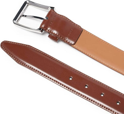 Fabio Valenti Genuine Leather Dress Belts For Men - Mens Belt For Suits, Jeans, Uniform With Single Prong Buckle
