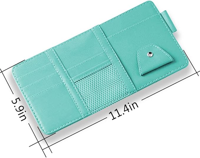 1 Pack Car Sun Visor Organizer, Sunglasses Holder for Car Sun Visor, Auto Interior Accessories Pocket Organizers Can Store for Sunglasses, Documents, Cards, Pen, Drivers License (Blue)