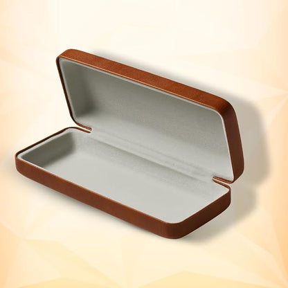Premium Curved Rectangular Glasses Case, Hard Shell PU Leather Eyewear Holder. Magnetic Closure.