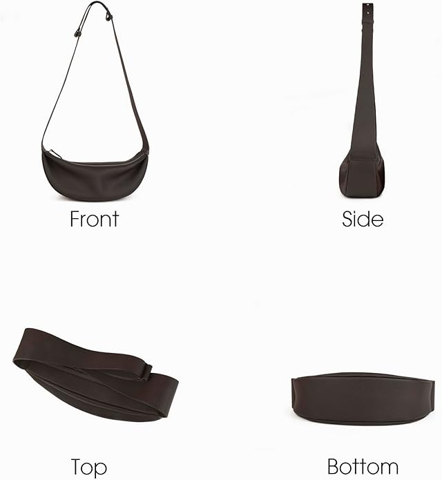 DONNAIN Genuine Leather Sling Bags Crossbody Women, Minimalist Style Casual Chest Bags with Wide Strap