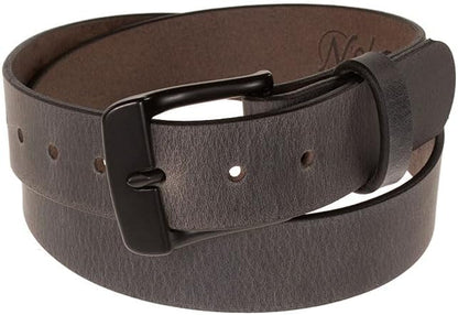 Men's Leather Belt, Made in USA, Full-Grain Leather, Casual Everyday Wear Belts, Amish Handmade 1.5" Width