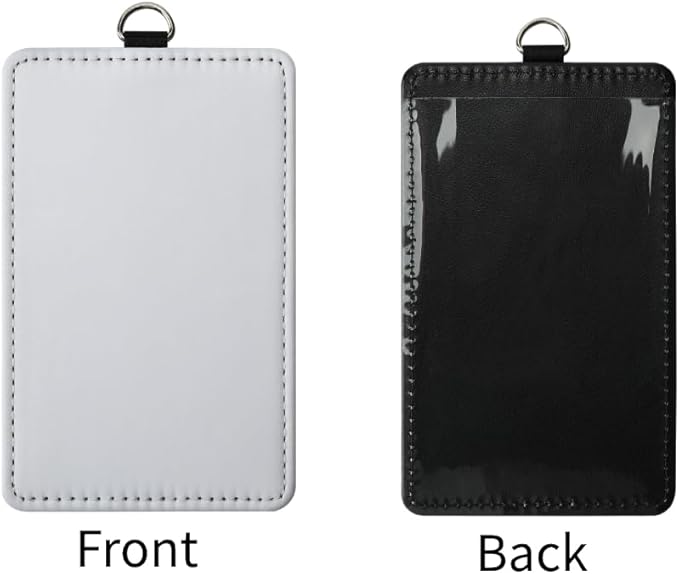 30 Pack Sublimation Blanks Bulk Pu Leather ID Badge Holder Heat Transfer Print Vertical ID Card Holders for Badges Buddy Waterproof Name Tag Holders Blank for Coach Office Employees Students