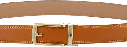 Tonywell Mens Leather Ratchet Belts with Click Buckle Perfect Fit Dress Belt 30mm Wide