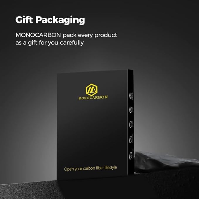 MONOCARBON Carbon-Fiber-Money-Clip-for-Men, Minimalist-Money-Holder for Cash, High Elastic Carbon-Fiber-Wallet, Slim and Durable