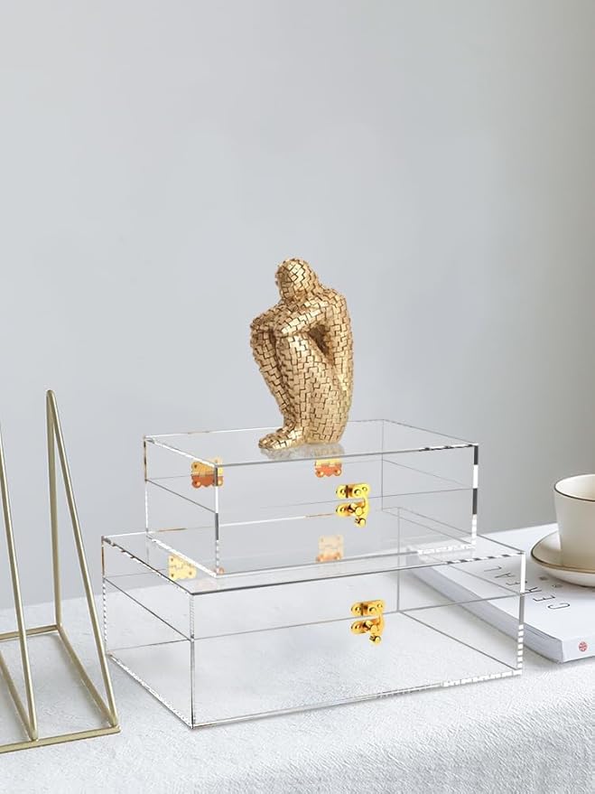 8668 Multi-purpose Storage Boxes. Modern Acrylic Decorative Boxes to store Jewelries, Accessories, Keepsakes.