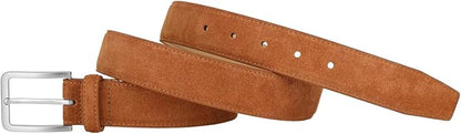 Men's Belt Casual Genuine Leather Suede Belts for Men 1 3/8" Wide Elegant Golf Dress Belt