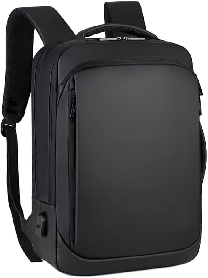 Laptop Backpack, Business Anti Theft Slim Sturdy Laptops Backpack with USB Charging Port, Water Resistant Travel Backpack Computer Bag Gifts for Men & Women Fits 15.6 Inch Notebook-Black