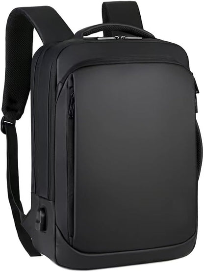 Laptop Backpack, Business Anti Theft Slim Sturdy Laptops Backpack with USB Charging Port, Water Resistant Travel Backpack Computer Bag Gifts for Men & Women Fits 15.6 Inch Notebook-Black