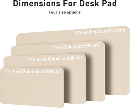 Aothia Non-Slip PU Leather Waterproof Laptop Desk Pad Protector, Blotter Mat, Writing and Mouse Pad for Office & Home, Beige, 23.6" x 13.7"