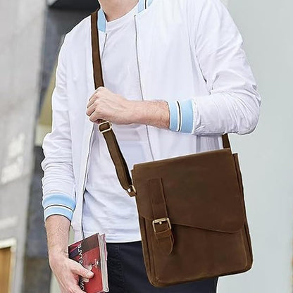 Jack&Chris Leather Messenger Bag for Men, Man Purse Crossbody Bags for Work Business