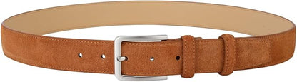 Men's Belt Casual Genuine Leather Suede Belts for Men 1 3/8" Wide Elegant Golf Dress Belt