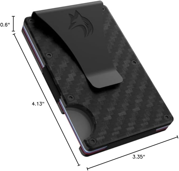 TRAVELINGO Slim RFID Blocking Wallet For Men - Light Weight, Durable & Compact- Minimalist Wallet With Money Clip (Carbon Fiber)