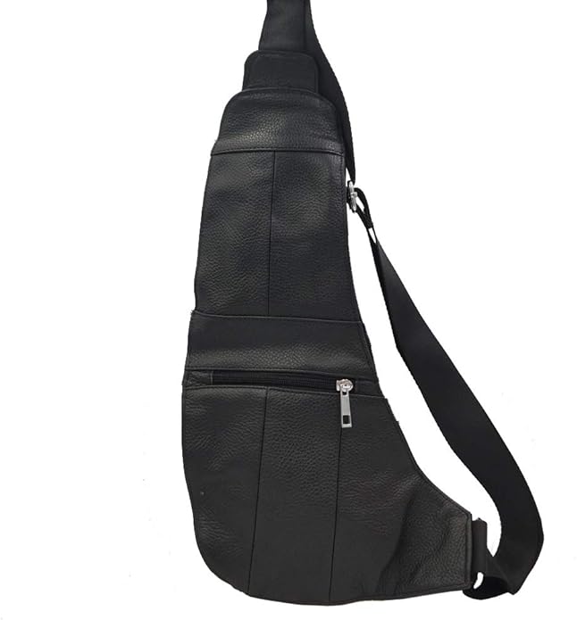 Hebetag Leather Sling Bag Crossbody Backpack for Men Women Travel Outdoor Camping