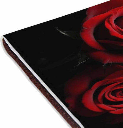 Rose Passport Holder for Travel Red Rose and Black Leaves PU Leather Passport Cover Wallet Cute Passport Card Holder for Women and Men