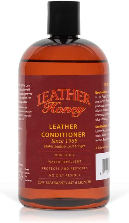 Leather Honey Best Leather Conditioner Since 1968. For Use on Leather Apparel, Furniture, Auto Interiors, Shoes, Bags and Accessories. Non-Toxic and Made in the USA!