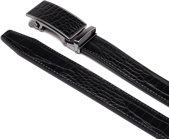 Fabio Valenti Mens Belt,Ratchet Belt Dress with 1 3/8" Genuine Leather with Easier Adjustable Buckle, Trim to Fit