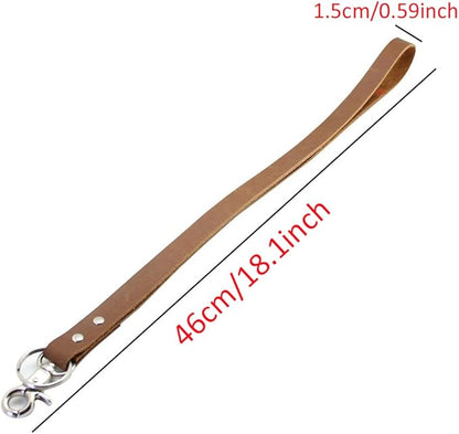 Leather Keychain Lanyard For Women Neck, Genuine Leather Handmade Lanyard with Keychain for Cellphone, Keys, ID Badge Holder, Camera,1Pcs