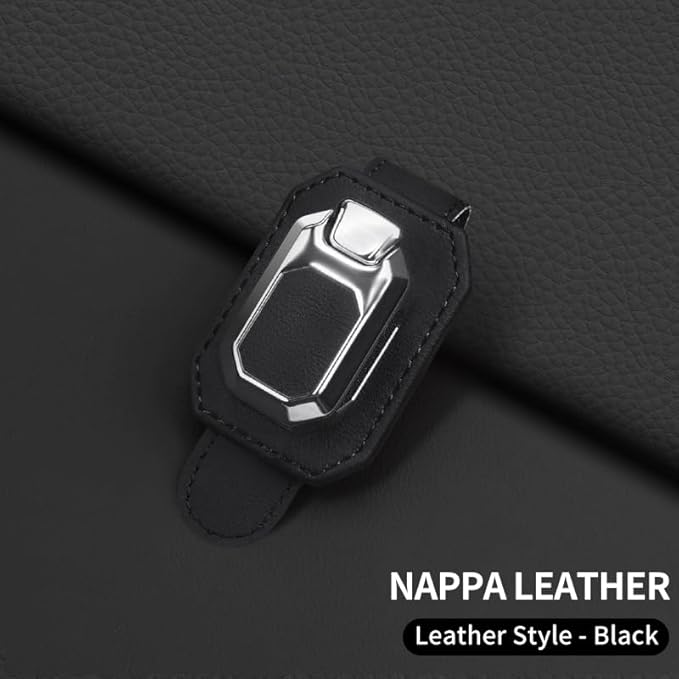 Sunglass Holder for Car Visor, Faux Leather Eyeglass Holder Clip for Car Sun Visor Organizer, Universal One Handed Operation Sun Glass Hanger, Car Interior Accessories for Women Man