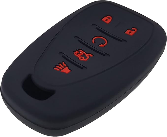 GFDesign 2 Pcs Silicone 5 Buttons Key Fob Cover Remote Case Keyless Protector Compatible with 2016-2020 Chevrolet Chevy Malibu Camaro Cruze Equinox Sonic Spark Traverse Blazer Bolt EV Trax Volt