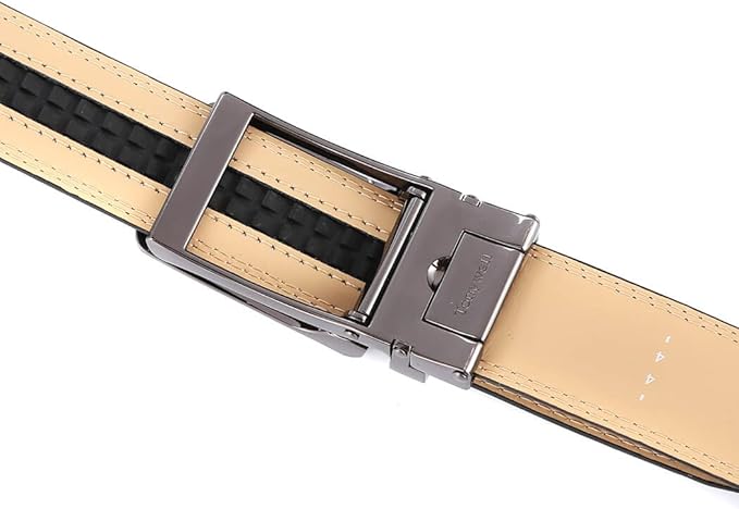 Tonywell Mens Leather Ratchet Belts with Click Buckle Perfect Fit Dress Belt 30mm Wide