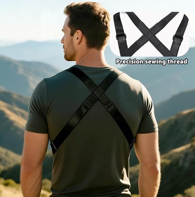 Double Shoulder Armpit Bag for Men, Anti-Theft Cross-Body Concealed Carry with Hidden Phone Wallet Pocket,Premium PU Leather Adjustable Shoulder Underarm Bag