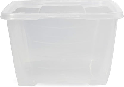 Life Story 10-Pack Plastic Storage Box, Stackable Shoe Organizer Tote Containers, 6 Liter - Clear Bins and Boxes with Lids for Bedroom, Closet, Cabinet, and Garage Organization