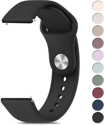Meliya 22mm Watch Bands Quick Release Replacement Wristband, Soft Silicone Sport Replacement Straps for Men Women