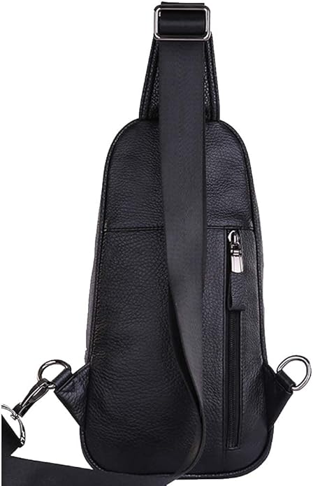 Hebetag Leather Sling Bag Crossbody Backpack for Men Women Travel Outdoor Camping