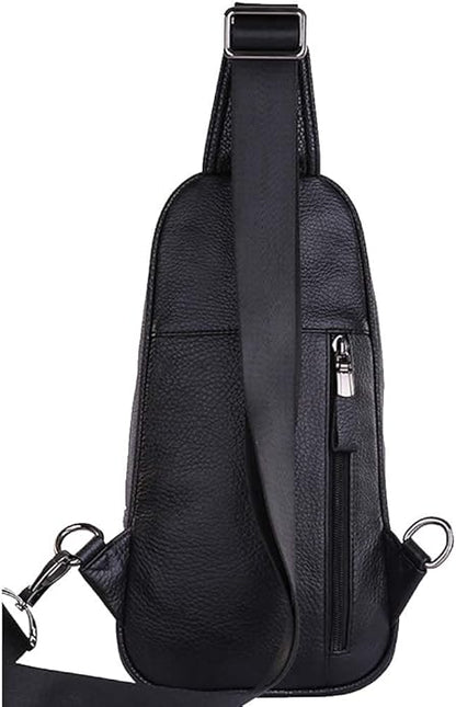 Hebetag Leather Sling Bag Crossbody Backpack for Men Women Travel Outdoor Camping