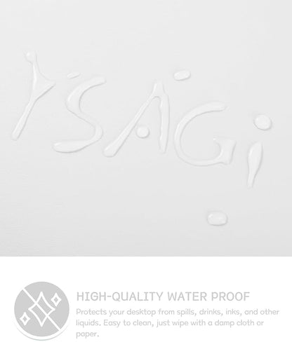 YSAGi Non-Slip Leather Desk Pad, Waterproof Laptop Computer Desk Keyboard Mat, Table Protector Blotter Mat, Large Mouse Pad for Office/Work/Home/Decor(White, 31.5" x 15.7")