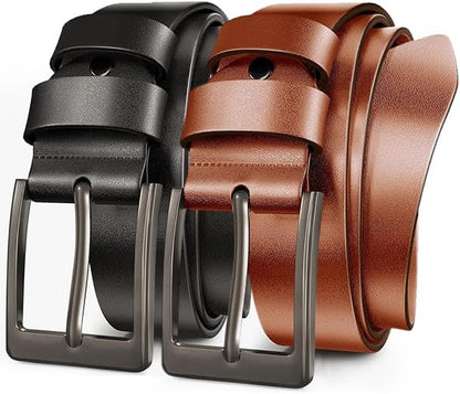 Mens Dress Belt,Genuine Casual Leather Belts for Men 1.5" Width