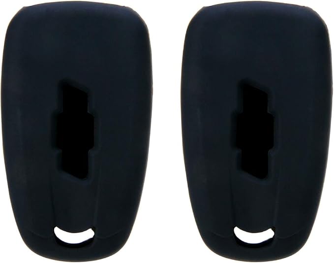 Autobase Silicone Key Fob Cover for Chevy Malibu Camaro Trax Traverse Trailblazer Sonic Blazer Cruze Volt Equinox Spark | Car Accessory for Chevrolet | Key Protection Case 2 Pcs (Black)