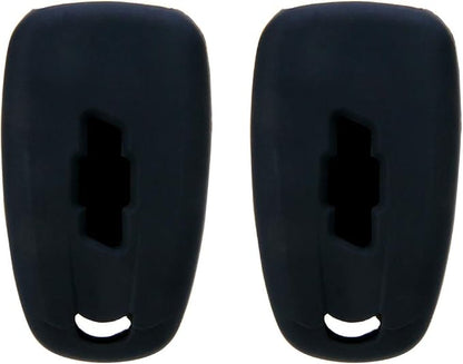 Autobase Silicone Key Fob Cover for Chevy Malibu Camaro Trax Traverse Trailblazer Sonic Blazer Cruze Volt Equinox Spark | Car Accessory for Chevrolet | Key Protection Case 2 Pcs (Black)