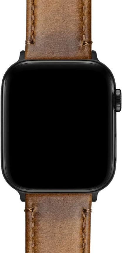 BARTON WATCH BANDS - Top Grain Leather Watch Bands Compatible with Apple Watch Models - 1, 2, 3, 4, 5, 6, 7, 8, 9, 10, SE, Ultra & Ultra 2