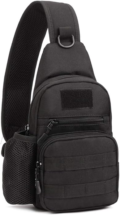 Hebetag Leather Sling Bag Crossbody Backpack for Men Women Travel Outdoor Camping