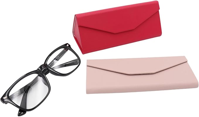 Real Sic Glasses Case for Men and Women - Magnetic Folding Hard Shell Sunglass Holder - Inspired by Solid Color