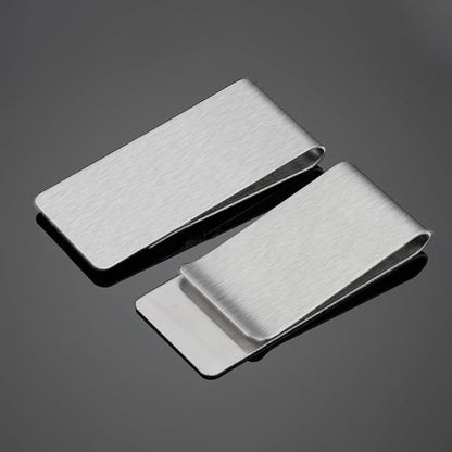 WAFJAMF Small Men's Slim Money Clip Stainless Steel Credit Business Card Holder Pocket Cash Wallet