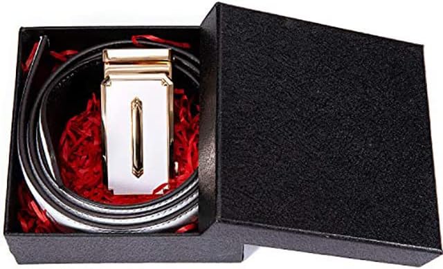 Barry.Wang Mens Belts Leather Ratchet Automatic Buckle Slide Click 1 3/8" Designer Dress Fashion Classic Casual Work Business