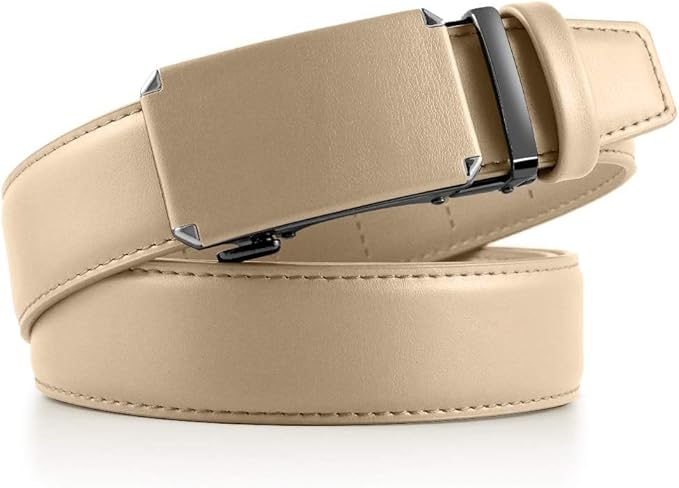 DOOPAI Belt Men, Ratchet Dress Adjustable 1 3/8" Sliding Leather Designer, Size Length Can be Cut, with Gift Box