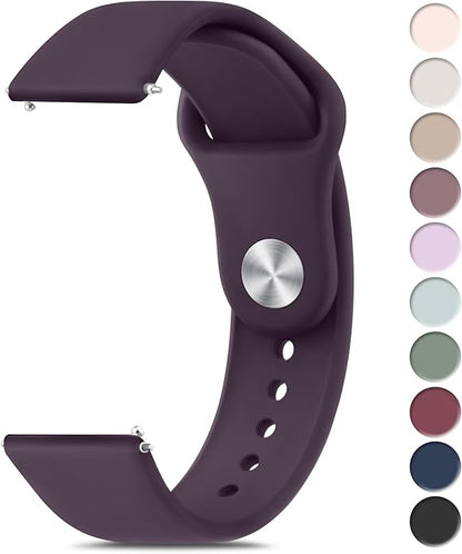 Meliya 22mm Watch Bands Quick Release Replacement Wristband, Soft Silicone Sport Replacement Straps for Men Women