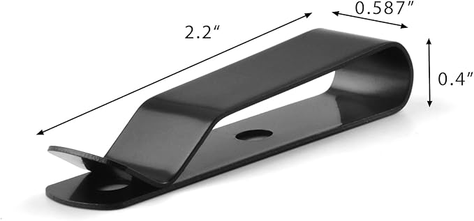 5PCS Black Metal 55x15mm Holster Sheath Belt Clip Snap Clip Clasp Spring Buckle Hook for Wallets, Pouches, Tape Measure