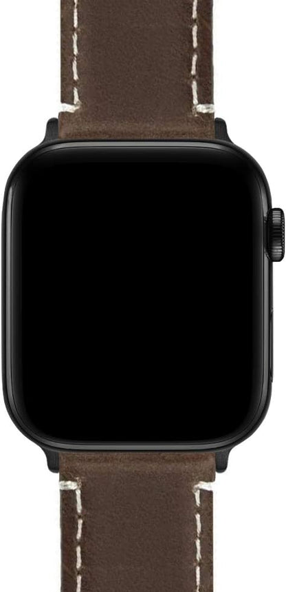 BARTON WATCH BANDS - Top Grain Leather Watch Bands Compatible with Apple Watch Models - 1, 2, 3, 4, 5, 6, 7, 8, 9, 10, SE, Ultra & Ultra 2