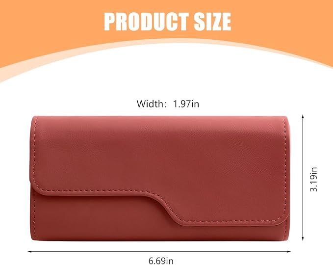Zpana Sunglass Holder for Car Visor, Leather Auto Eyeglasses Sun Visor Organizer Case with Hidden Magnetic Closure, Auto Protective Glasses Storage Box, Universal for SUV RV Truck (Red)