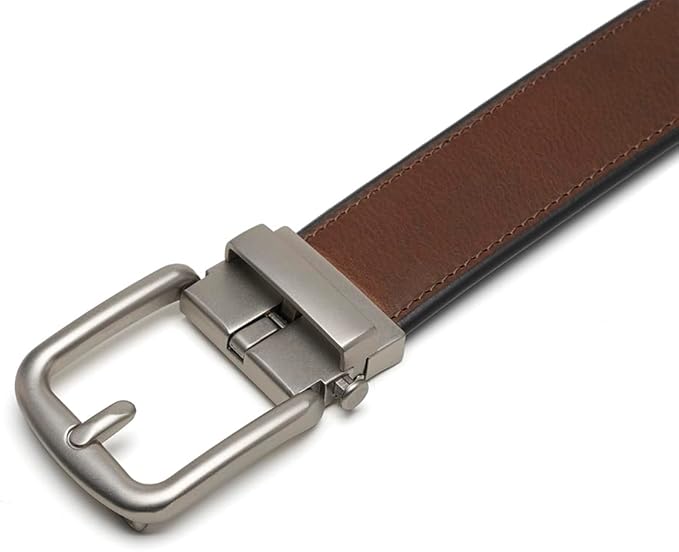 Fabio Valenti Men's Genuine Leather Ratchet Dress Belt with Automatic Buckle, Adjustiable Sizes, Handmade, All leather Strap