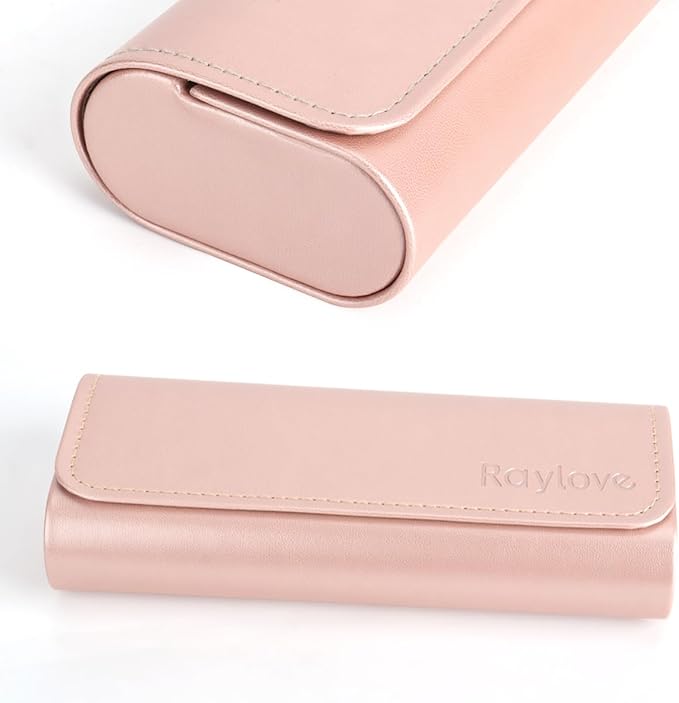 RayLove Glasses Case Hard Shell, Travel Sunglasses Case, Leather Hard Eyeglass Case for Women, Reading Glasses Case for Men