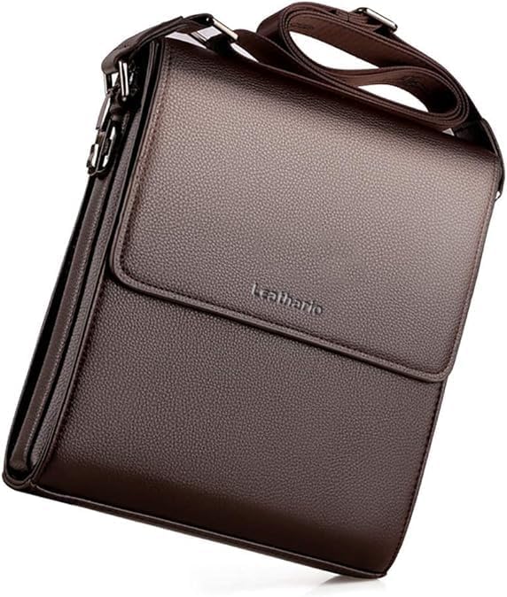 Leathario Men's Crossbody Bag,Vegan Leather Shoulder Messenger Purse Sling Satchel For Work Business Travel